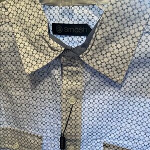 Men's Patterned Shirt - Black and White